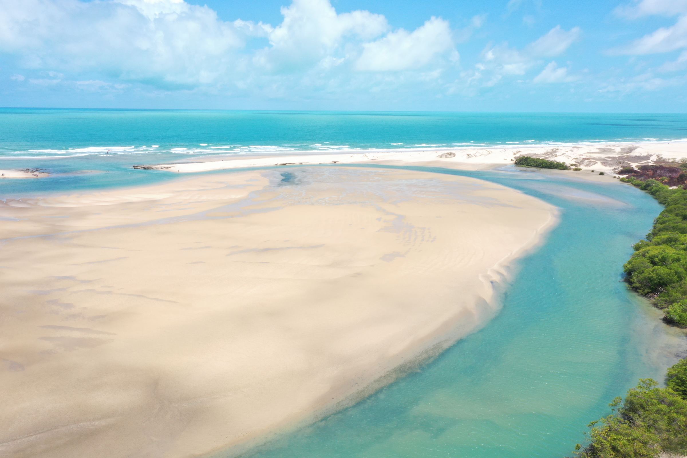 Beach and lagoon on the coast of Ceará